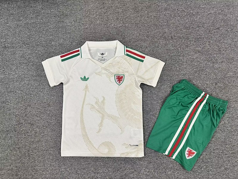 Niño_Kids Welsh Away Soccer Uniform 26