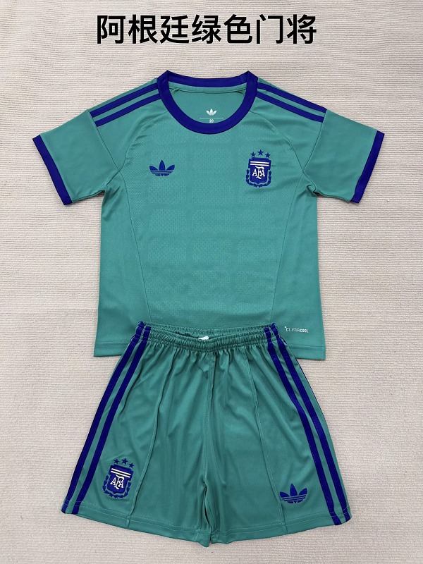 Niño_kids kit 2026 Argentina GK green soccer jersey size 16-28
