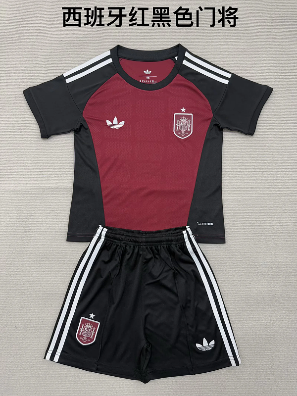 Niño_kids kit 2026 Spain GK red soccer jersey size 16-28