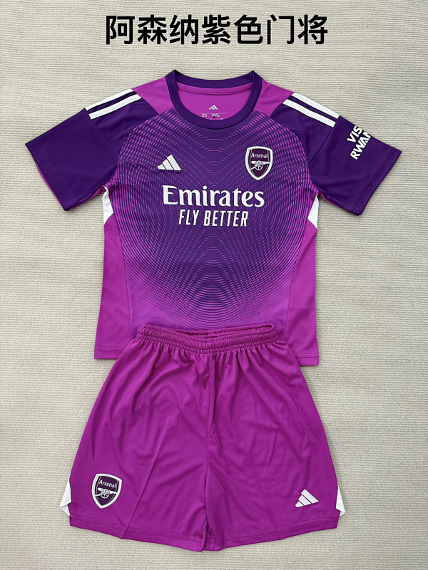 Niño_kids kit 25-26 Arsenal GK purple soccer jersey size 16-28