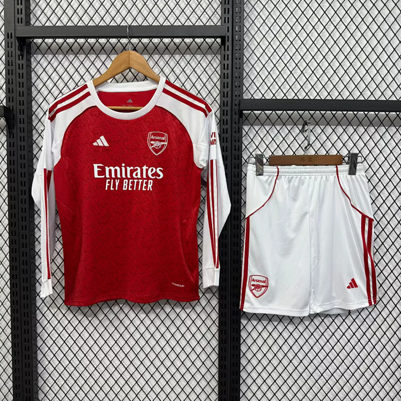 Niño_kids kit 25-26 Arsenal home long sleeves soccer jersey size 16-28