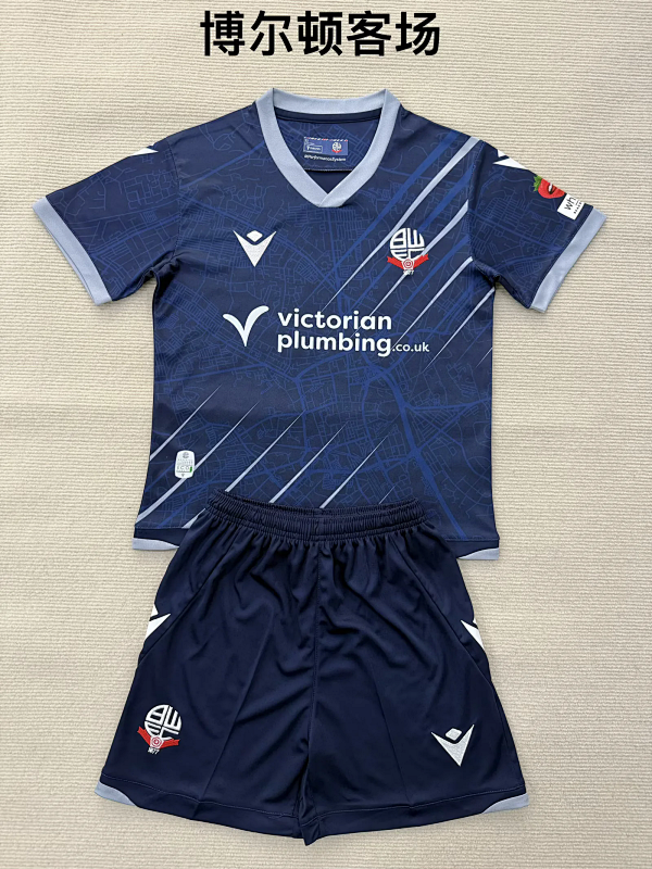 Niño_kids kit 25-26 Bolton Wanderers away soccer jersey size 16-28
