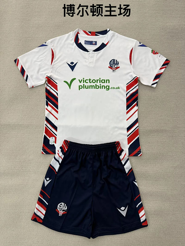 Niño_kids kit 25-26 Bolton Wanderers home soccer jersey size 16-28