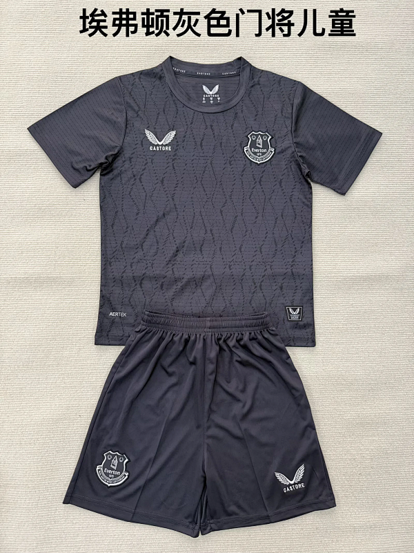 Niño_kids kit 25-26 Everton GK grey soccer jersey size 16-28