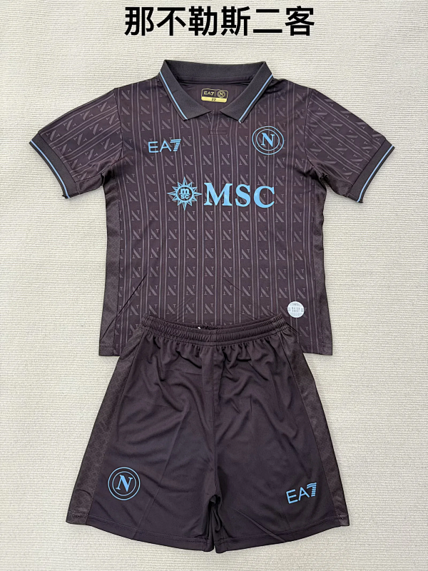 Niño_kids kit 25-26 Napoli third soccer jersey size 16-28