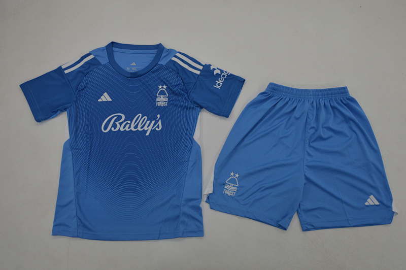 Niño_kids kit 25-26 Nottingham Forest GK blue soccer jersey size 16-28