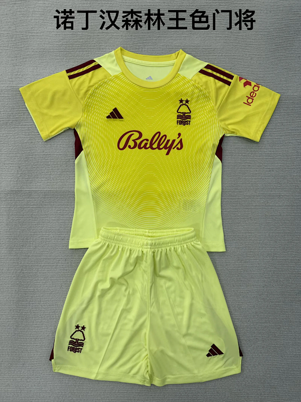 Niño_kids kit 25-26 Nottingham Forest GK yellow soccer jersey size 16-28