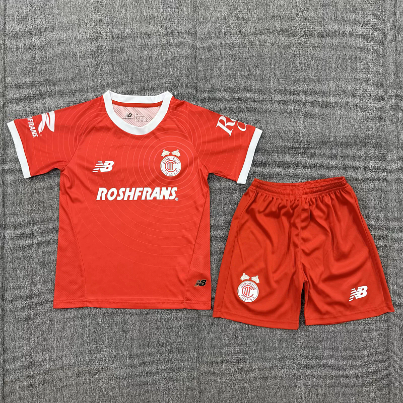 Niño_kids kit 25-26 Toluca Special version red soccer jersey size 16-28