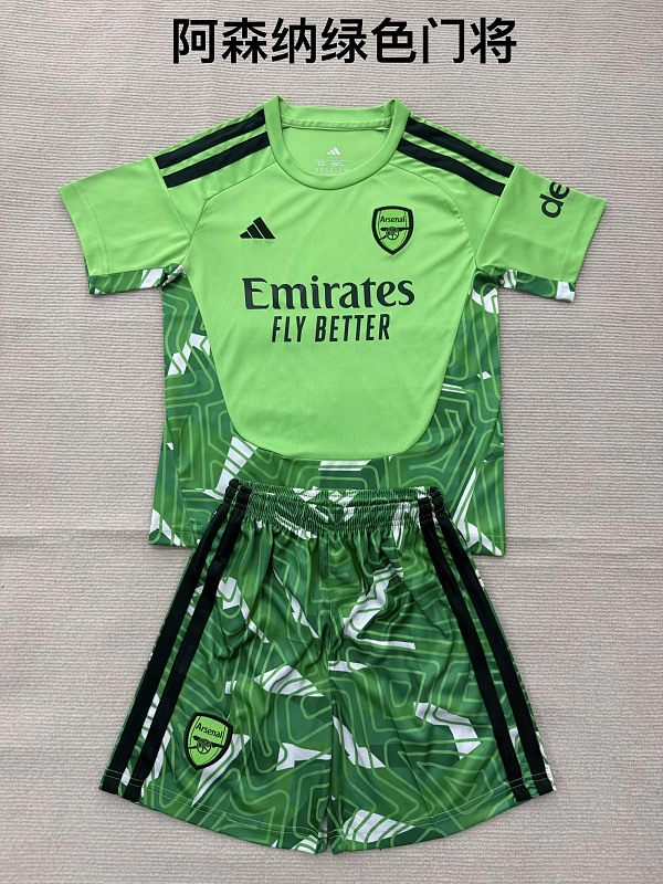 Niño_kids kit 26-27 Arsenal GK green soccer jersey size 16-28
