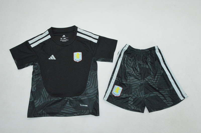 Niño_kids kit 26-27 Aston Villa GK black soccer jersey size 16-28