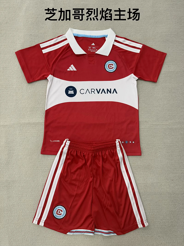 Niño_kids kit 26-27 Chicago Fire home soccer jersey size 16-28