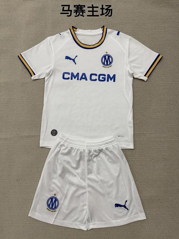 Niño_kids kit 26-27 Marseille home soccer jersey size 16-28