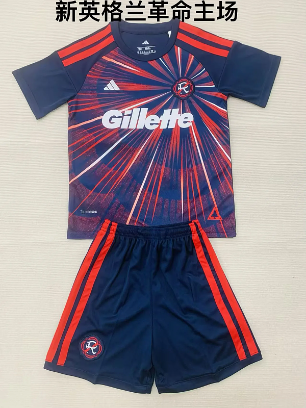 Niño_kids kit 26-27 New England Revolution home soccer jersey size 16-28