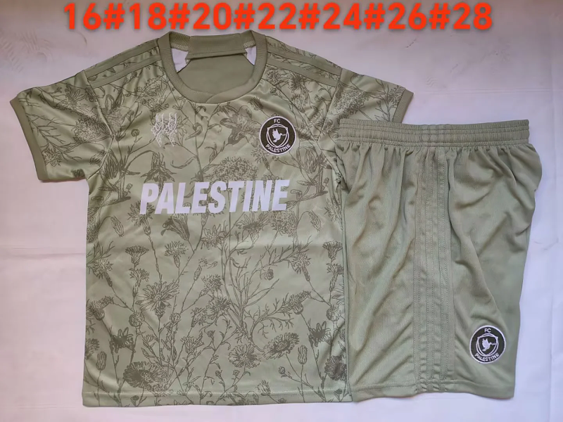 Niño_kids kit 26-27 Palestine green soccer jersey size 16-28