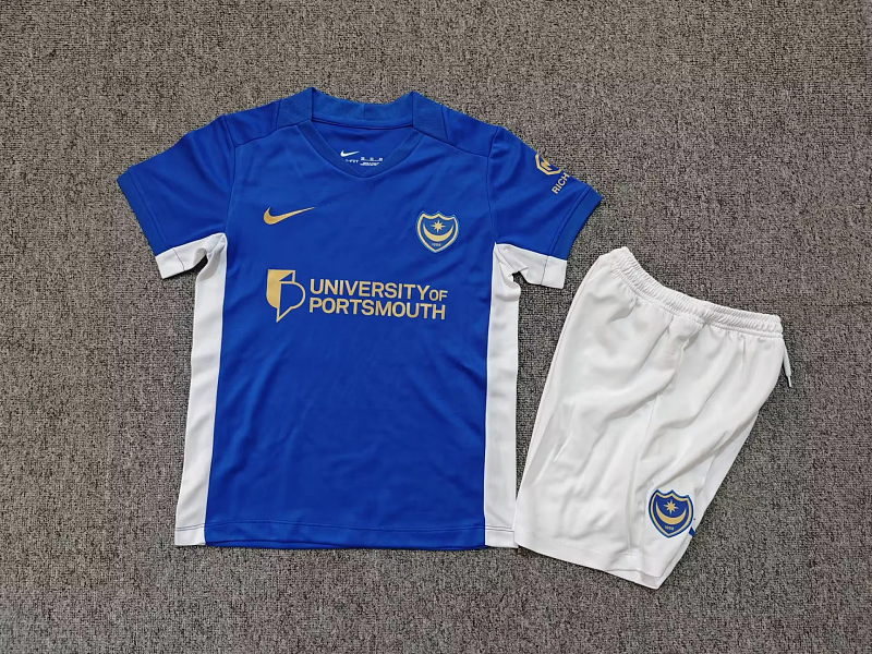 Niño_kids kit 26-27 Portsmouth home soccer jersey size 16-28