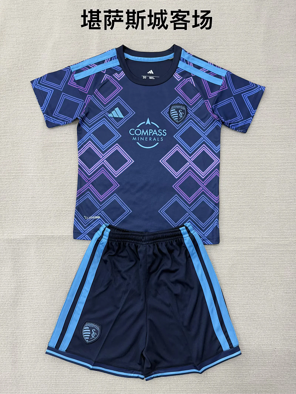 Niño_kids kit 26-27 Sporting Kansas City away soccer jersey size 16-28